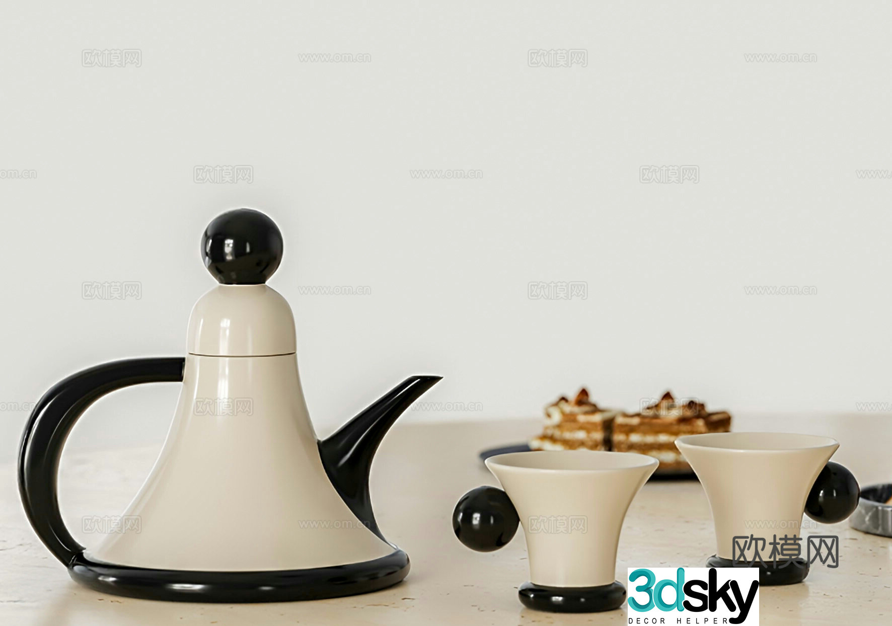 teapot teacup 3d model