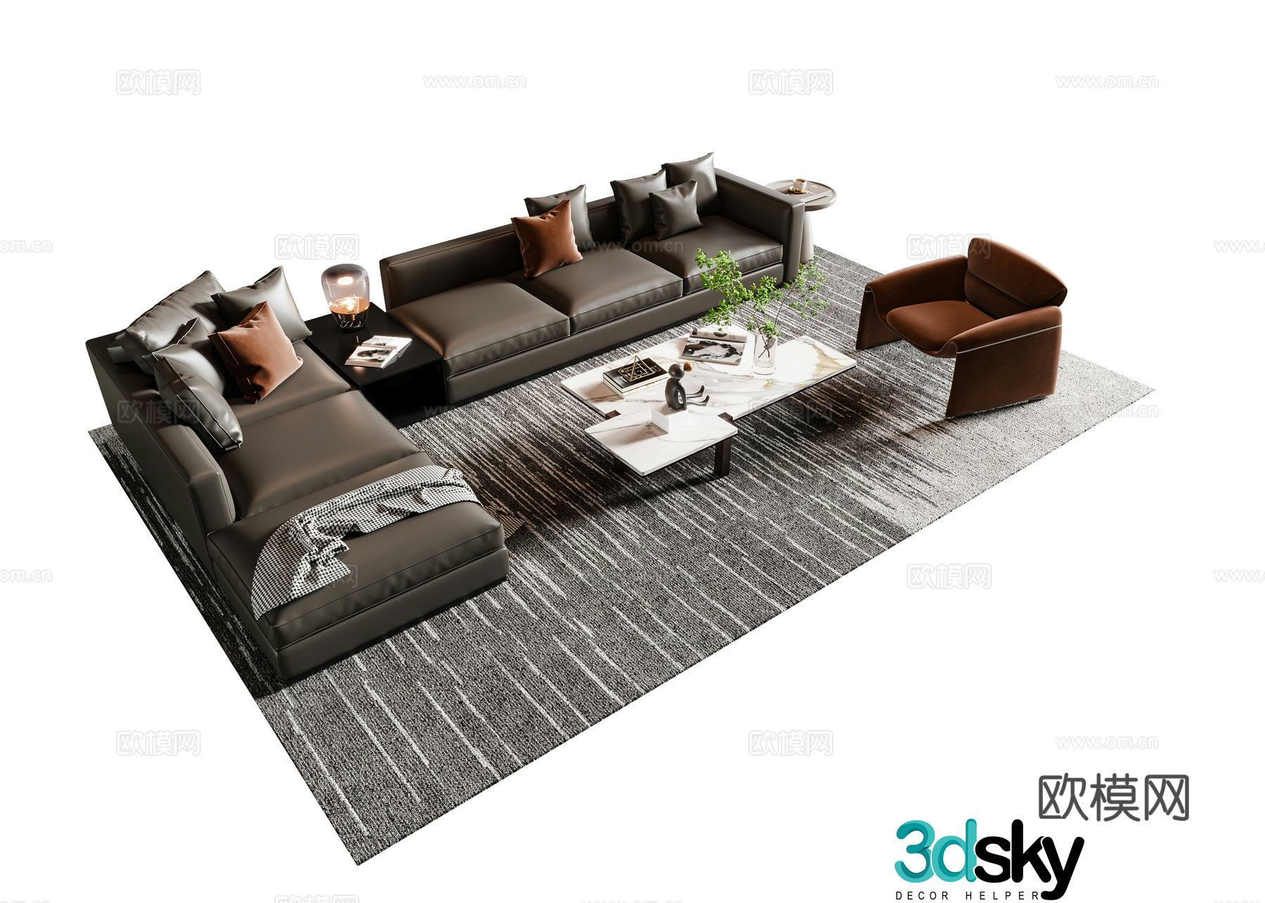 Italian sectional sofa 3d model