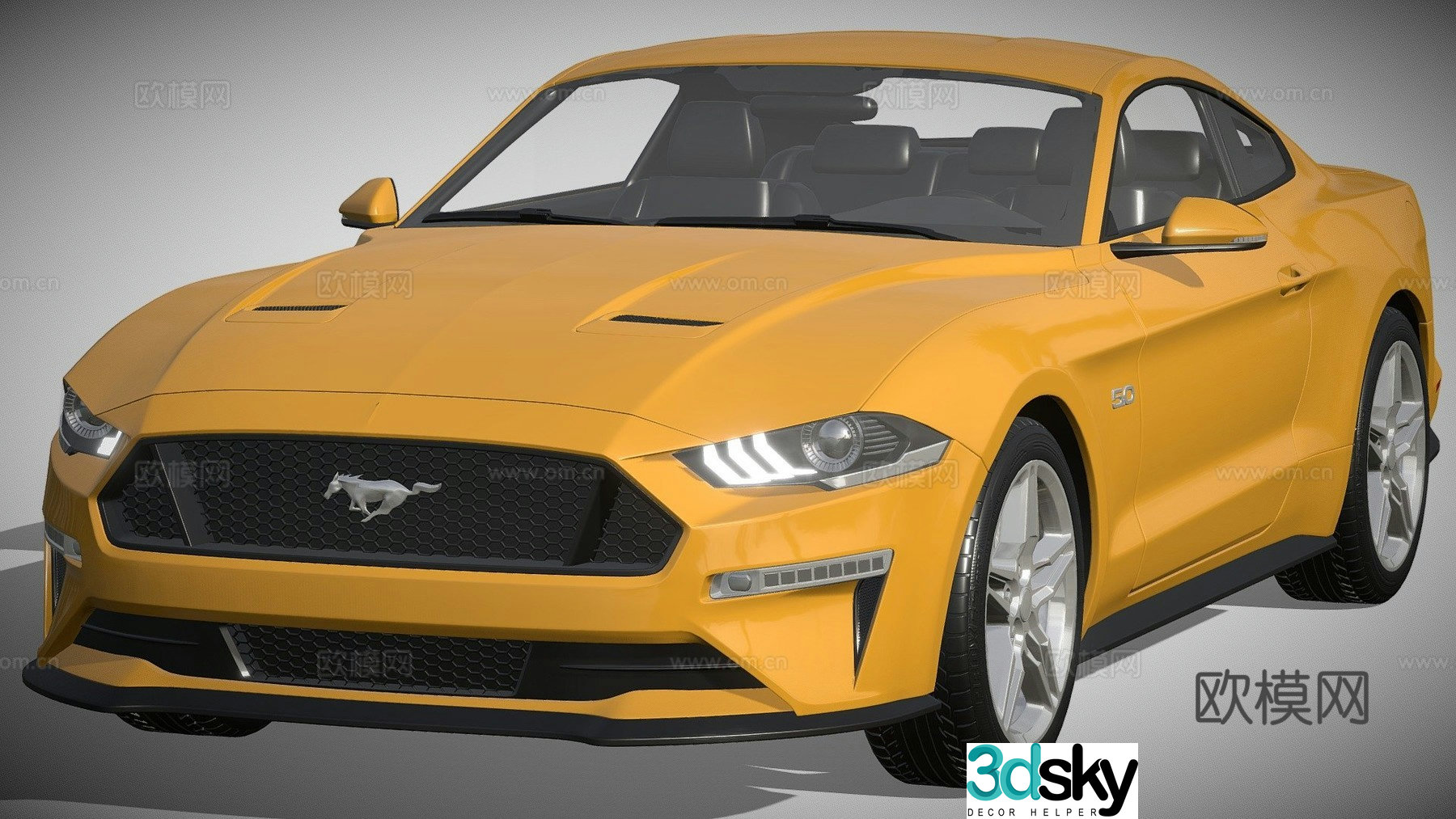 ford mustang car sedan 3d model