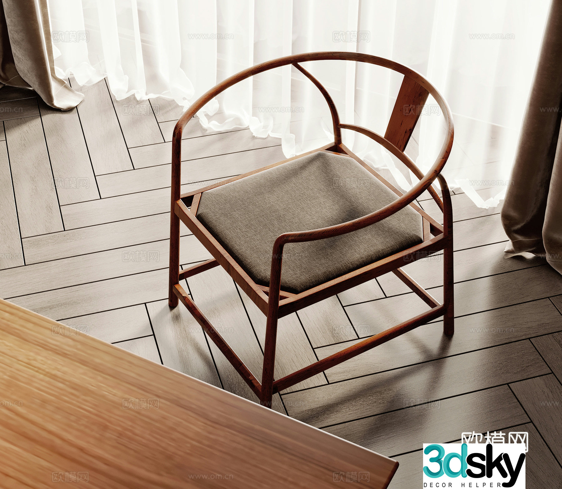 New Chinese style chair armchair 3d model