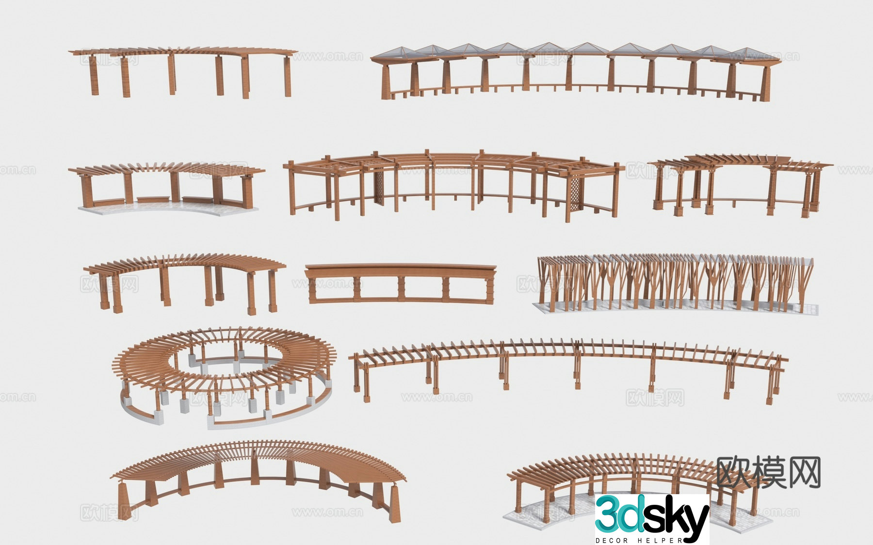 Chinese style corridor corridor corridor 3d model