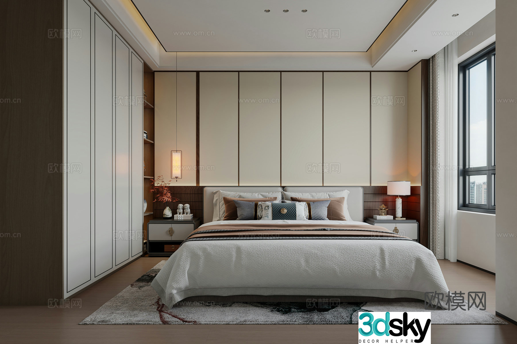 New Chinese style bedroom master bedroom 3d model