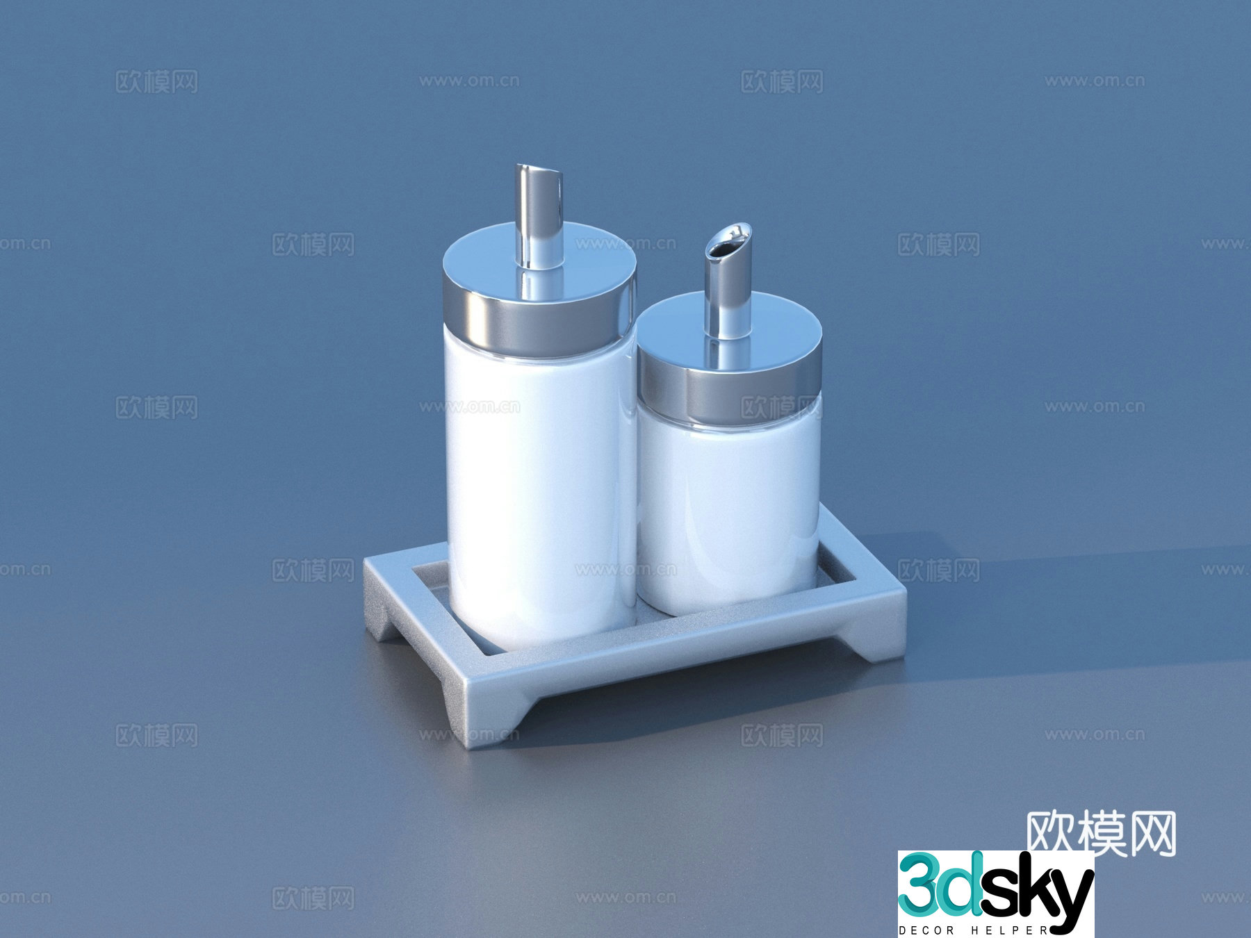 Kitchen accessories condiment bottle glass bottle 3d model