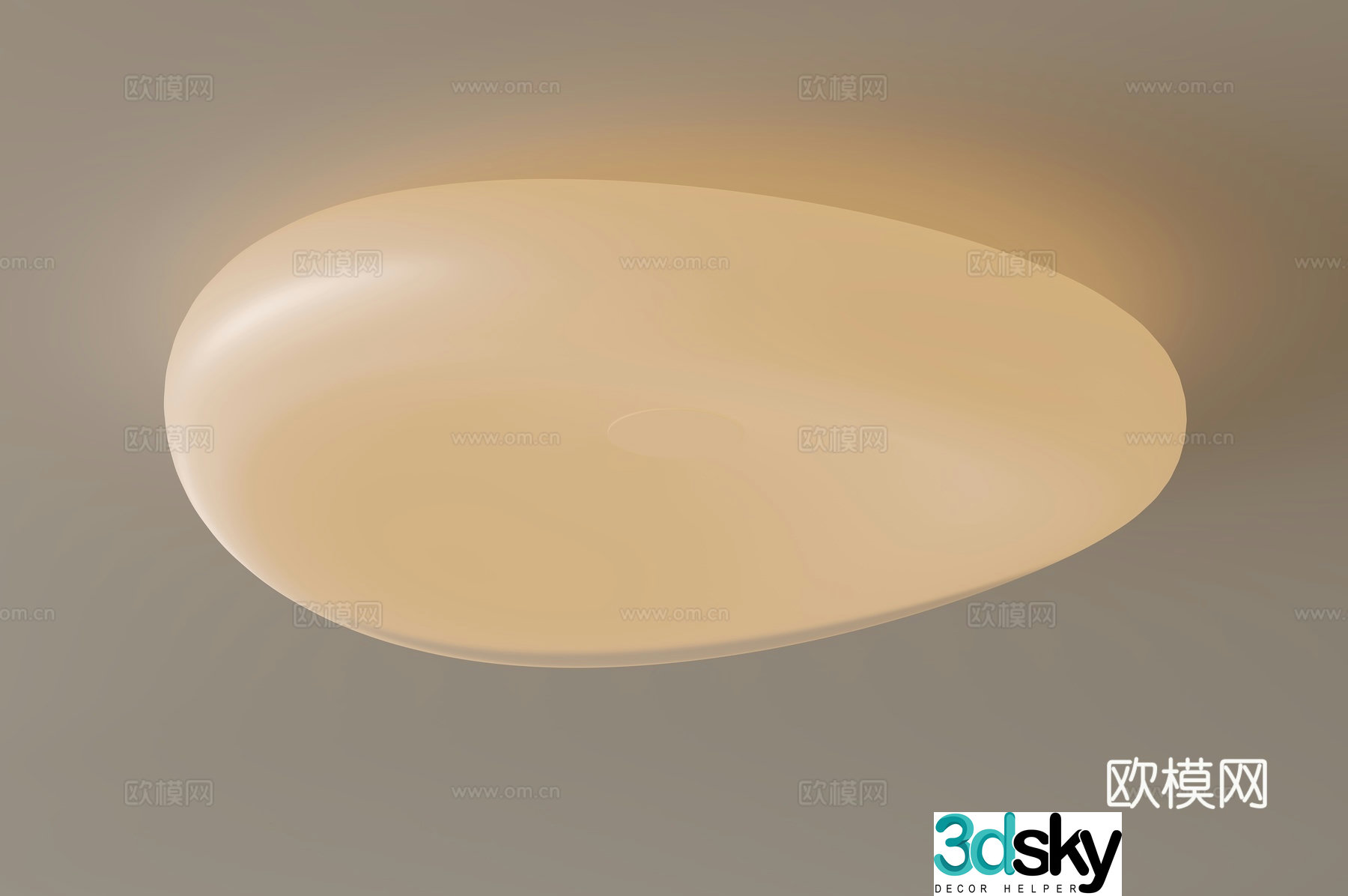 Cream style ceiling lamp bedroom lamp 3d model