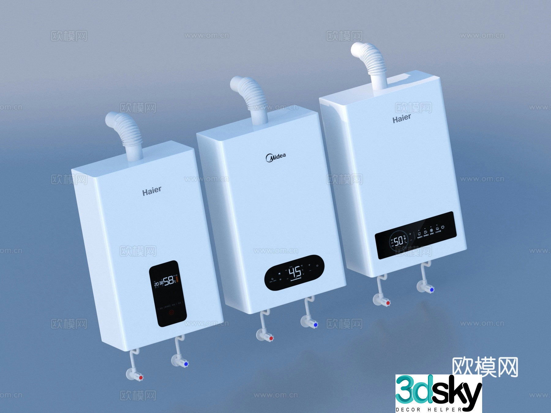 Gas water heater 3d model