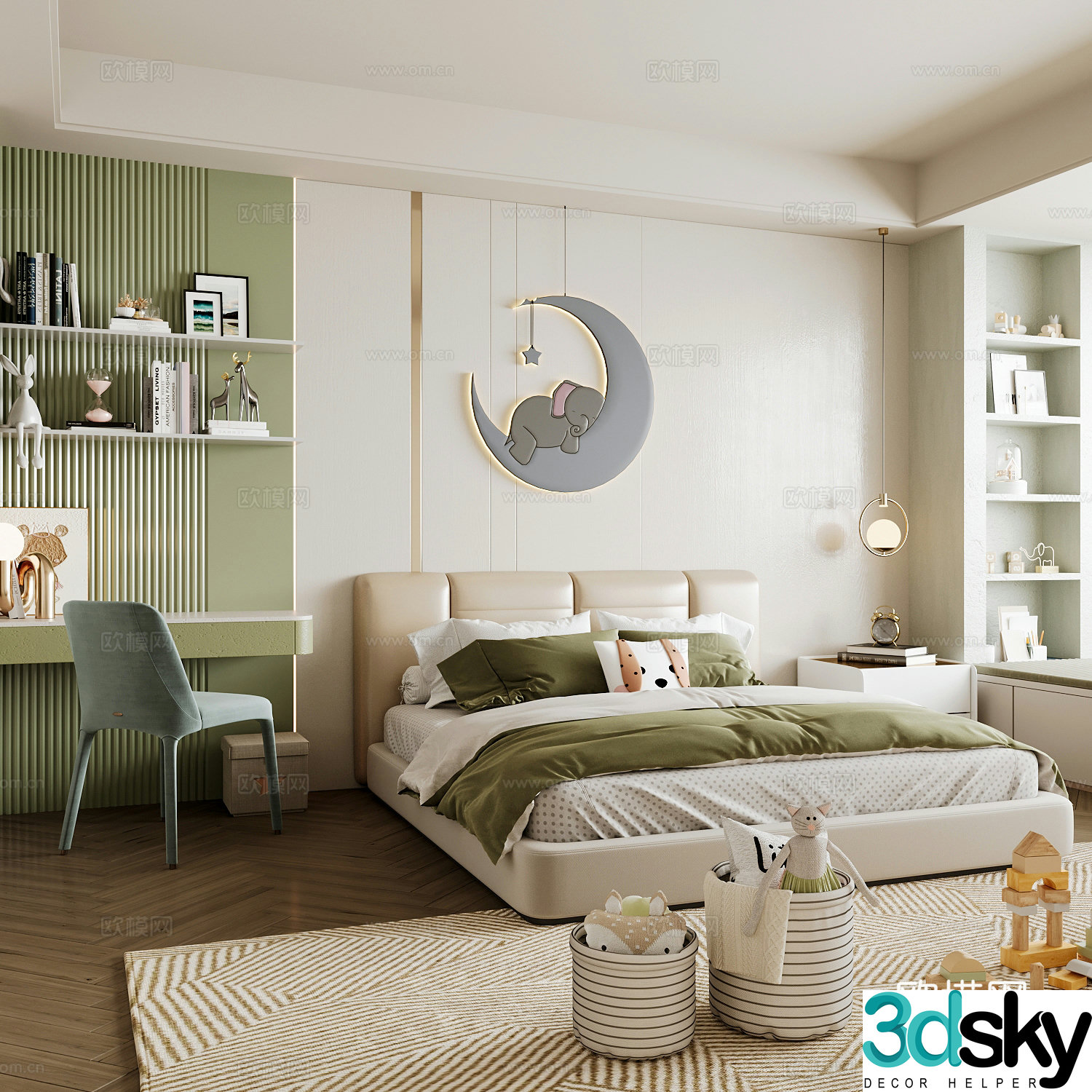 Modern children’s room boy’s room girl’s room 3d model