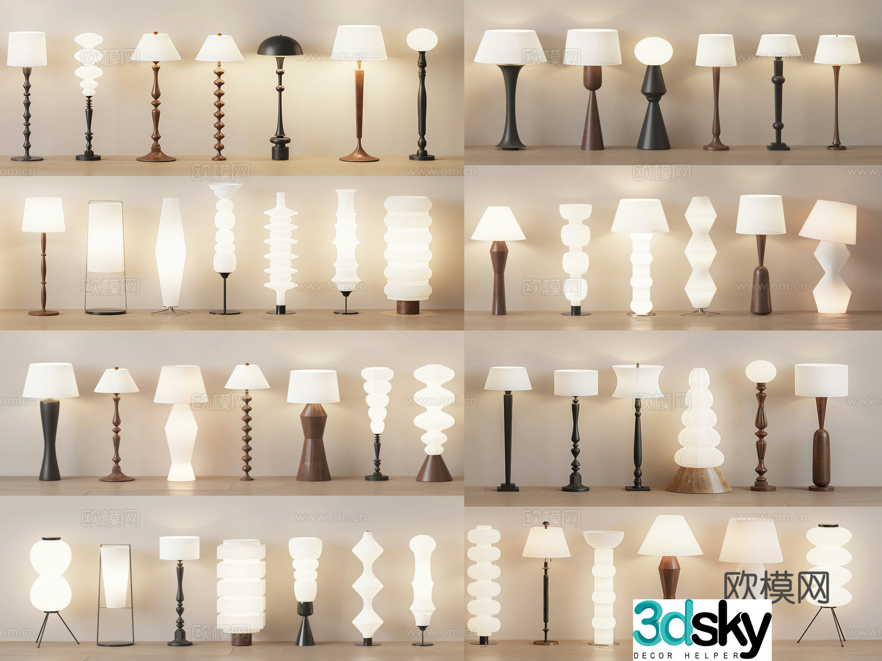 Medieval style floor lamp 3d model