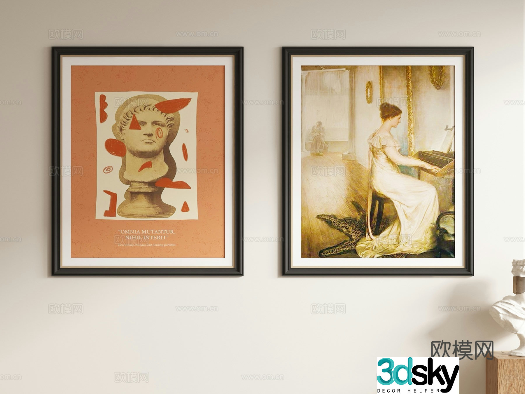 French decorative painting hanging painting 3d model