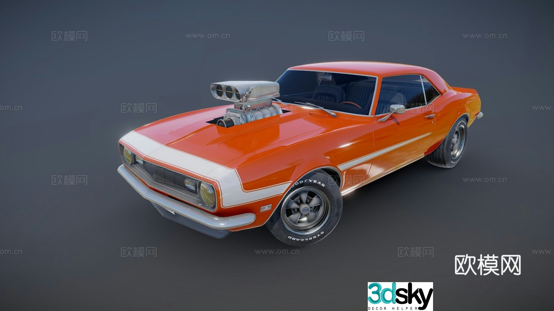 american car sedan 3d model