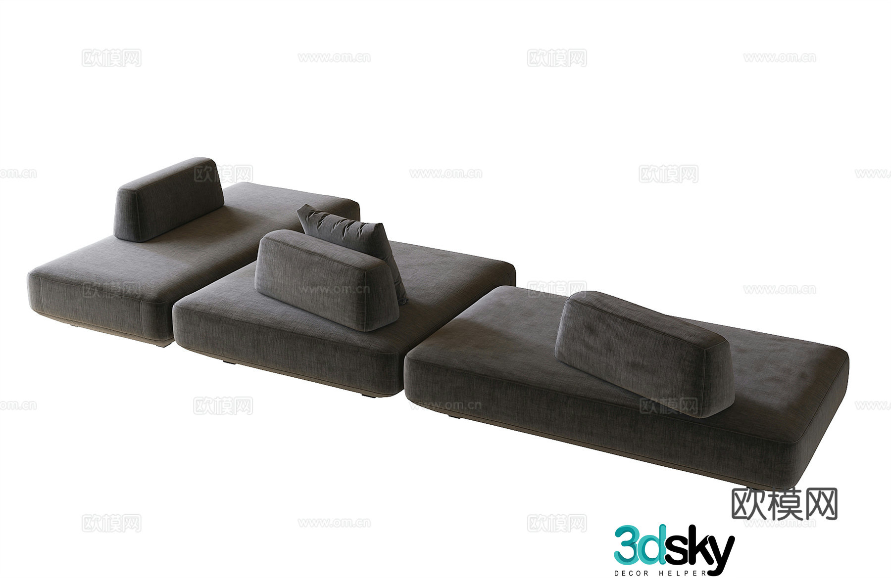 Modern multi-seater sofa 3d model
