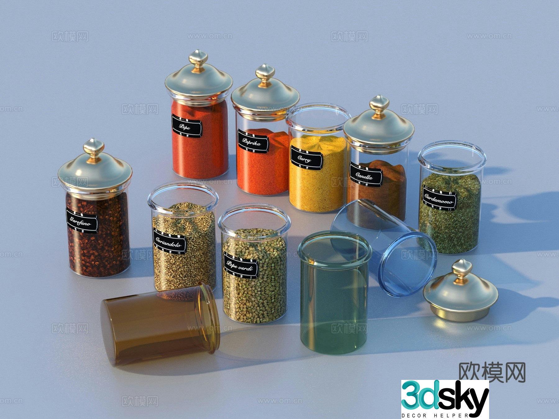 kitchen gadgets seasoning food 3d model