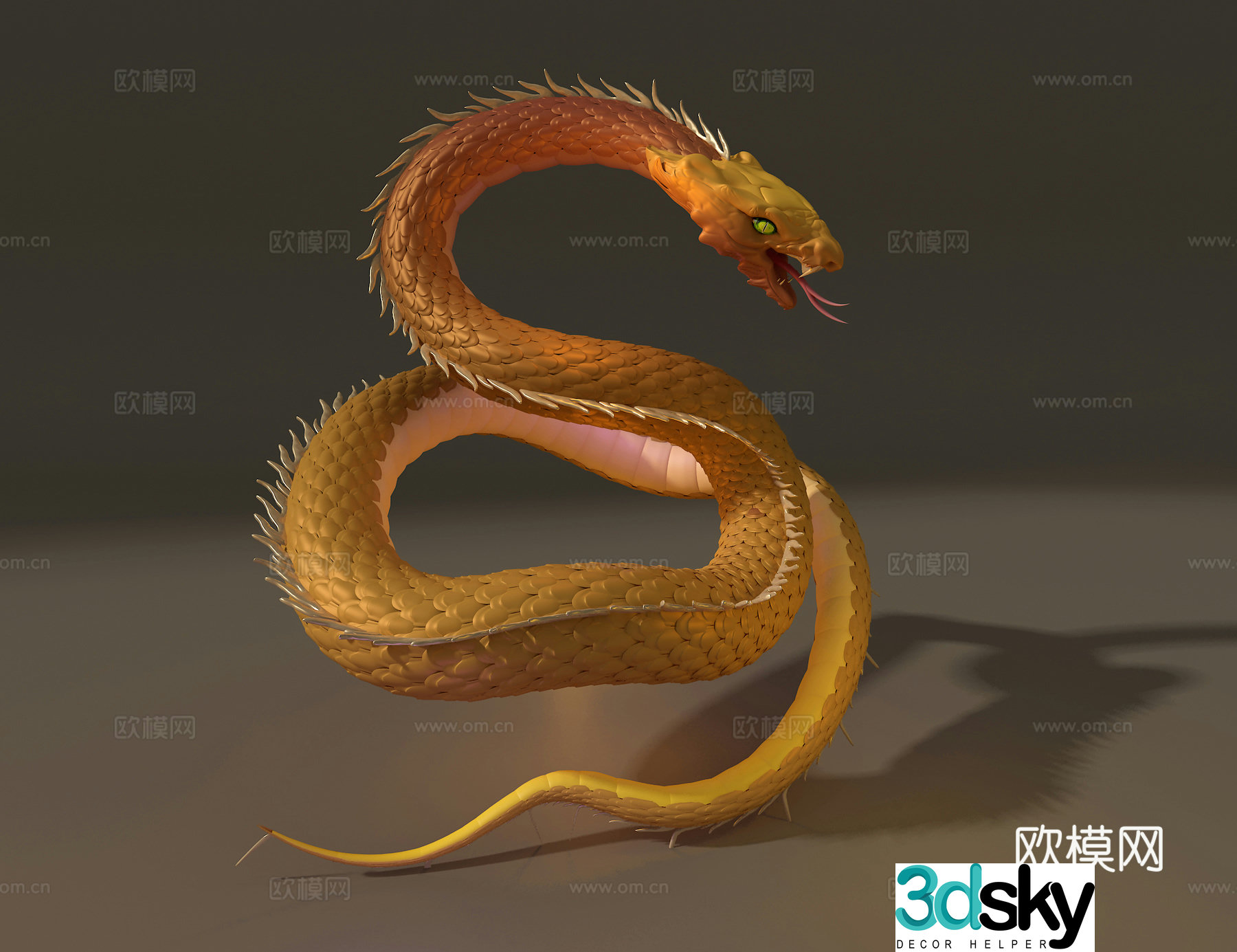 Cartoon snake trendy toy sculpture ornament 3d model