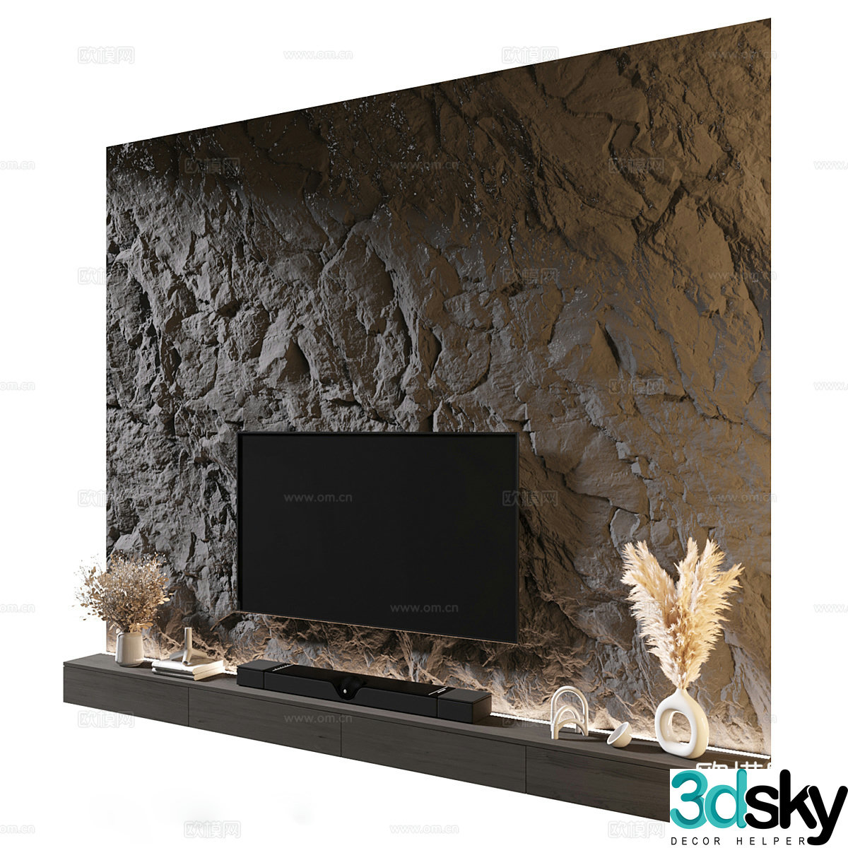 Modern background wall TV background 3d model