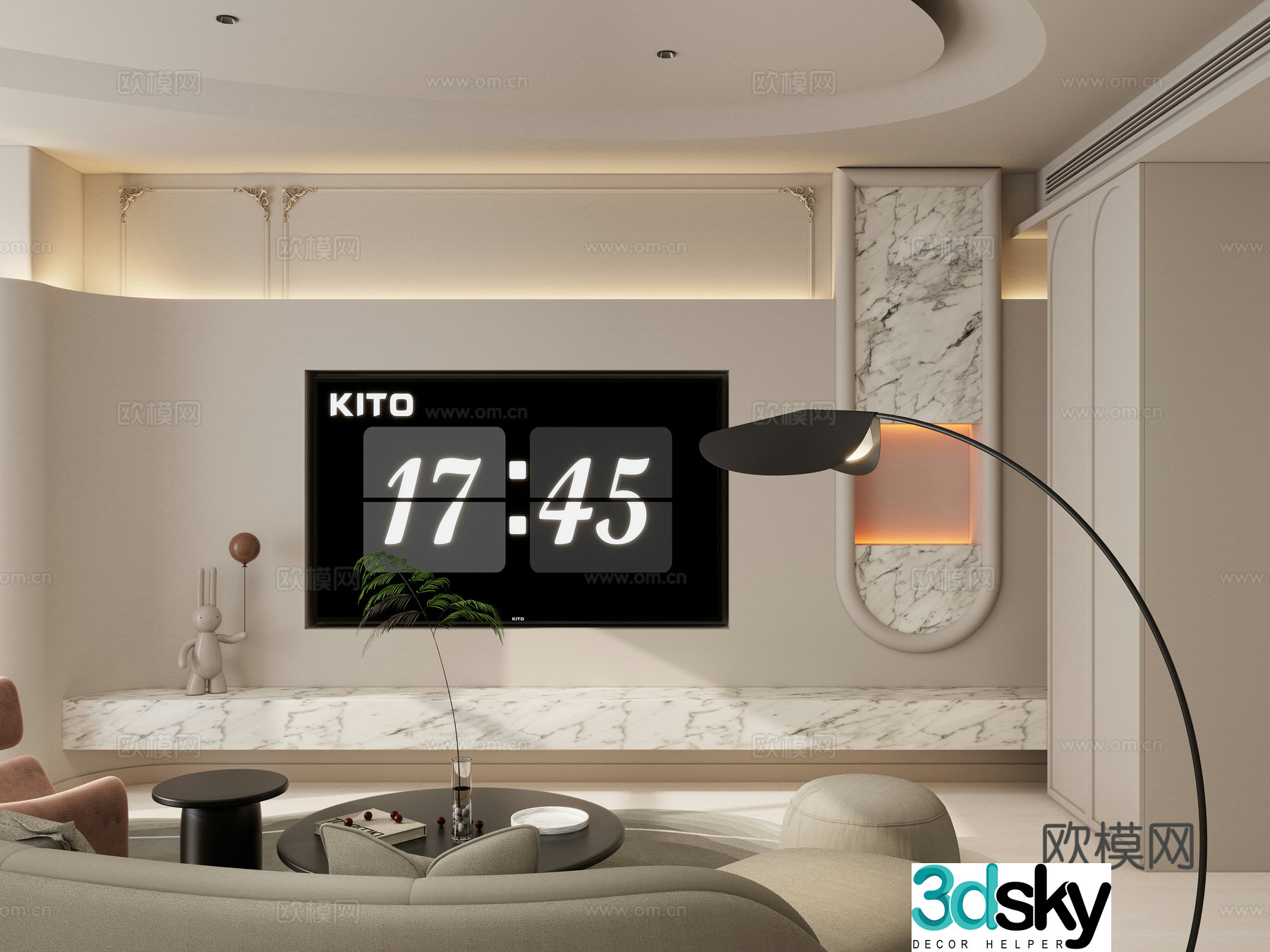 French living room 3d model