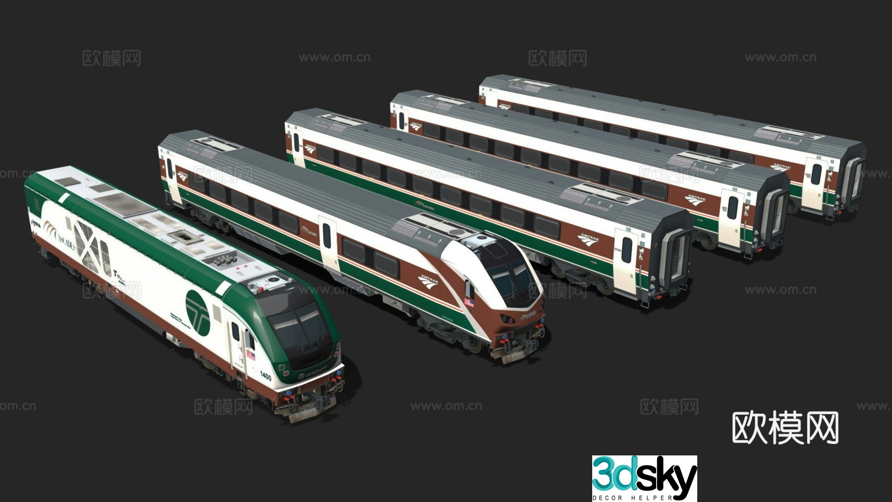 Metro City Rail Train 3D Model