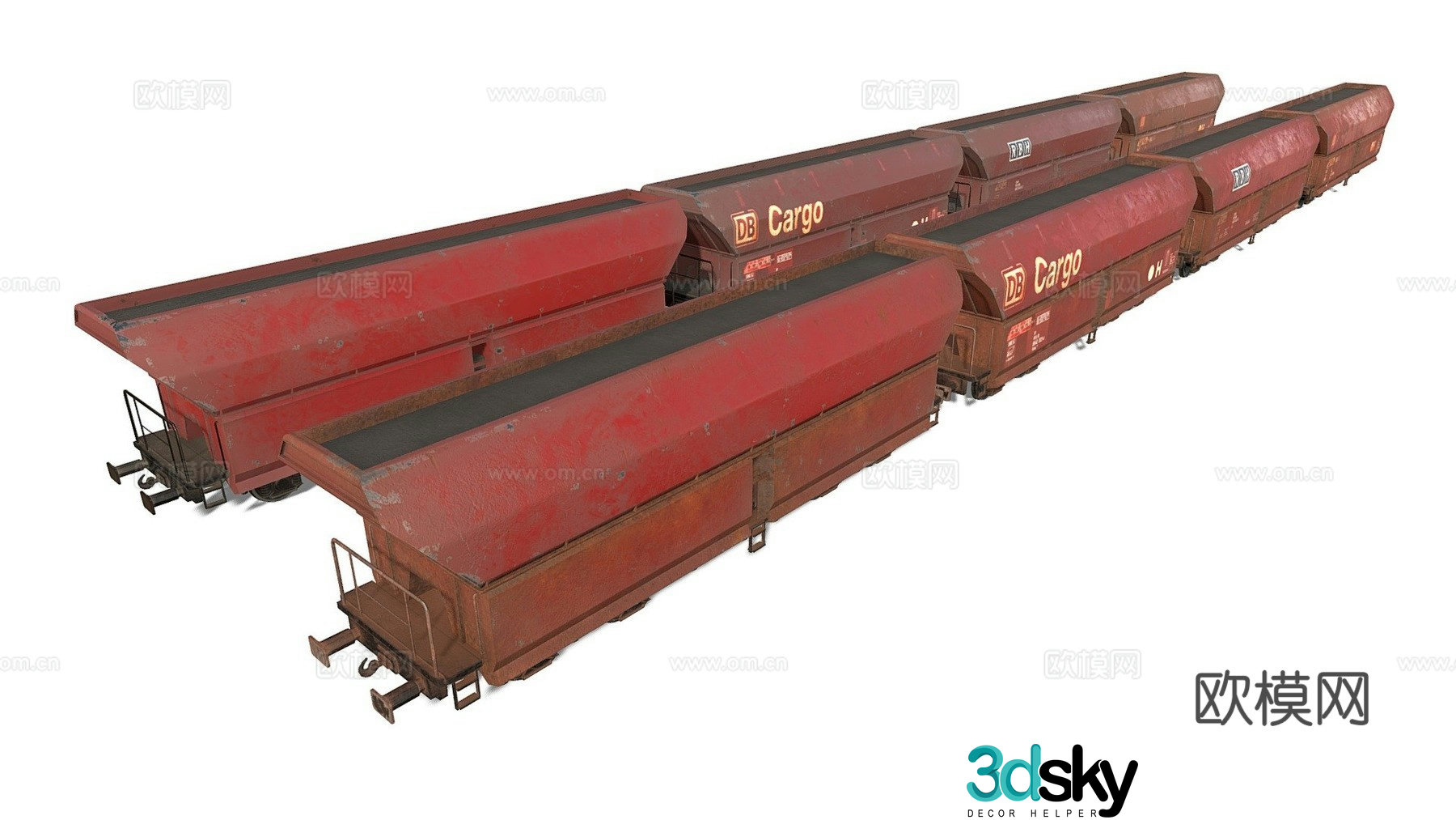 Train hopper car 3d model