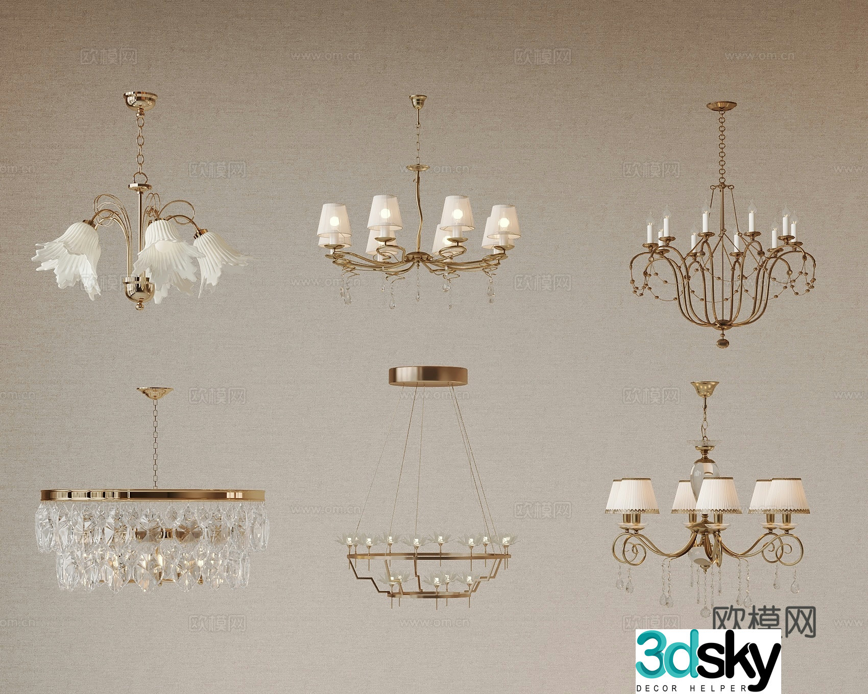 French chandelier hall chandelier art chandelier 3d model