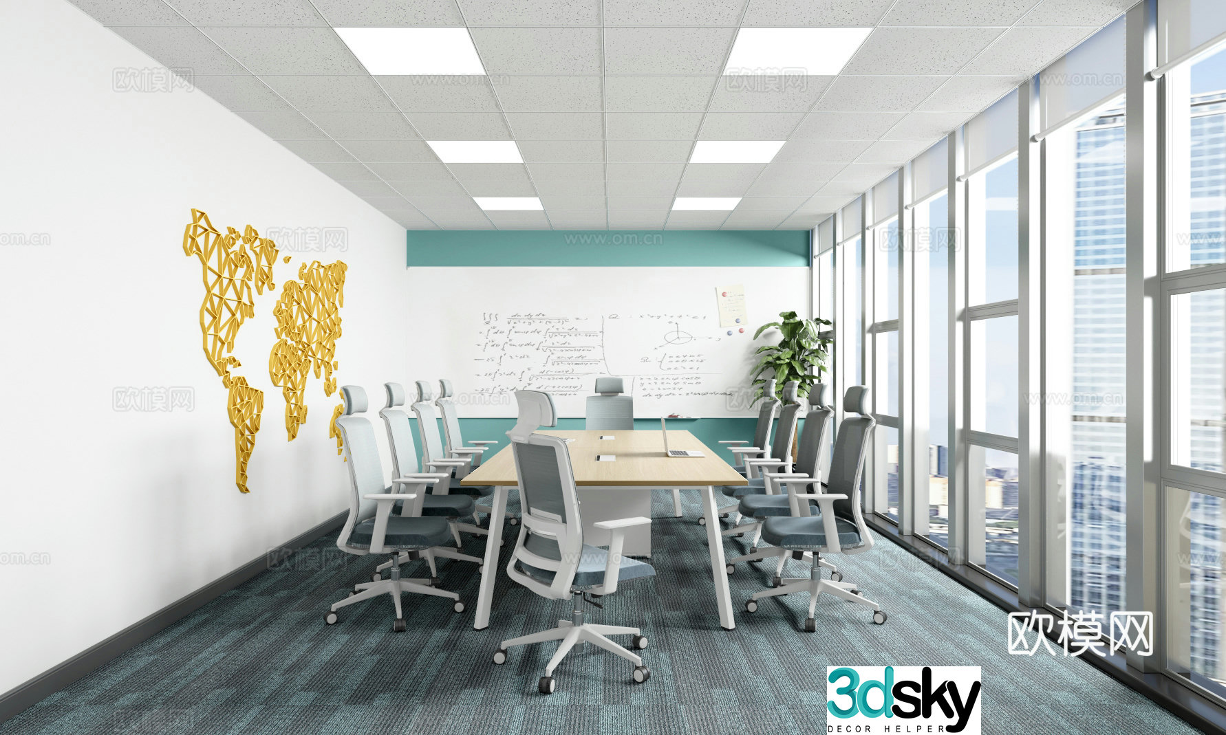 Modern conference room 3D model