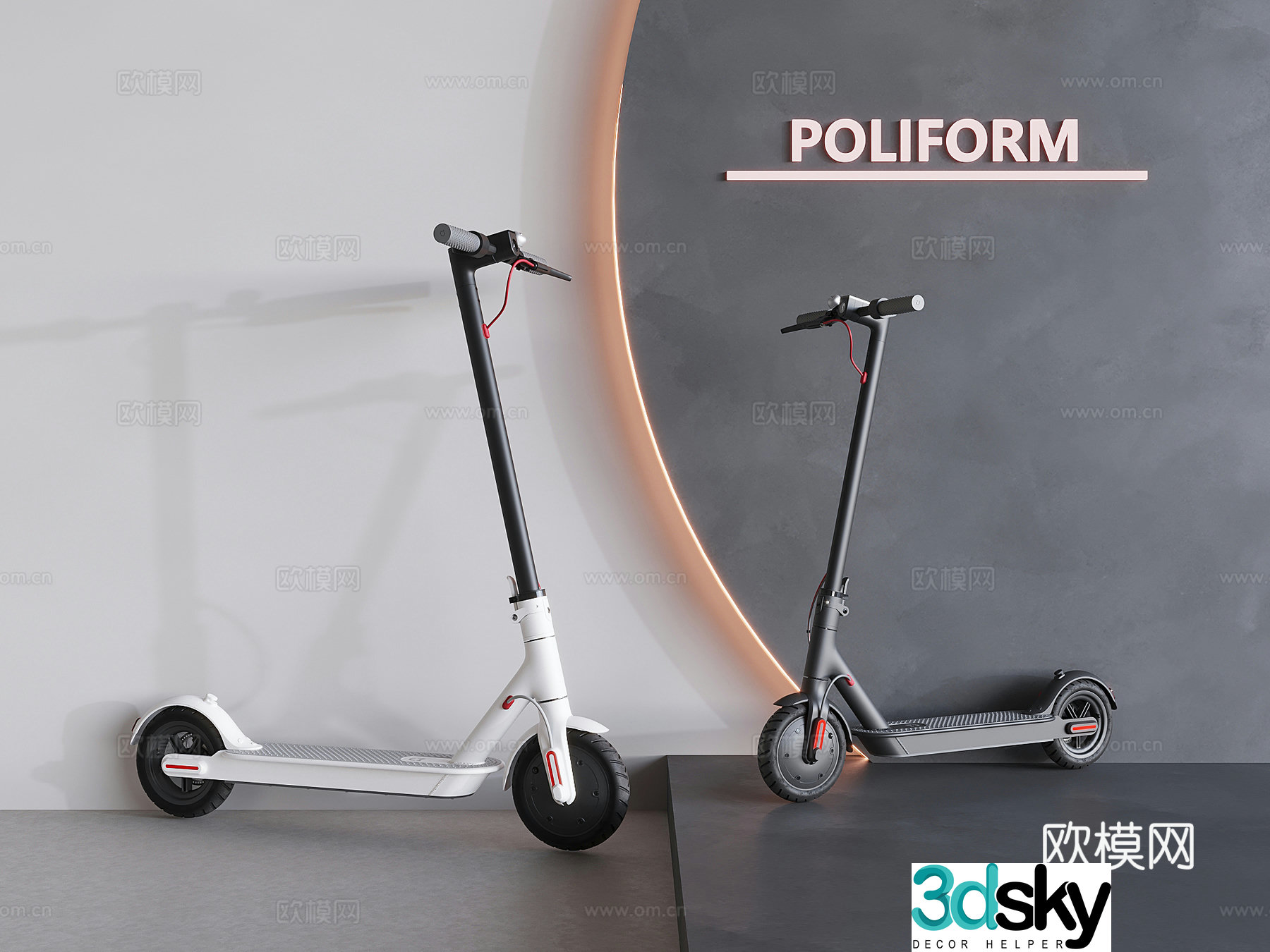 scooter folding scooter 3d model