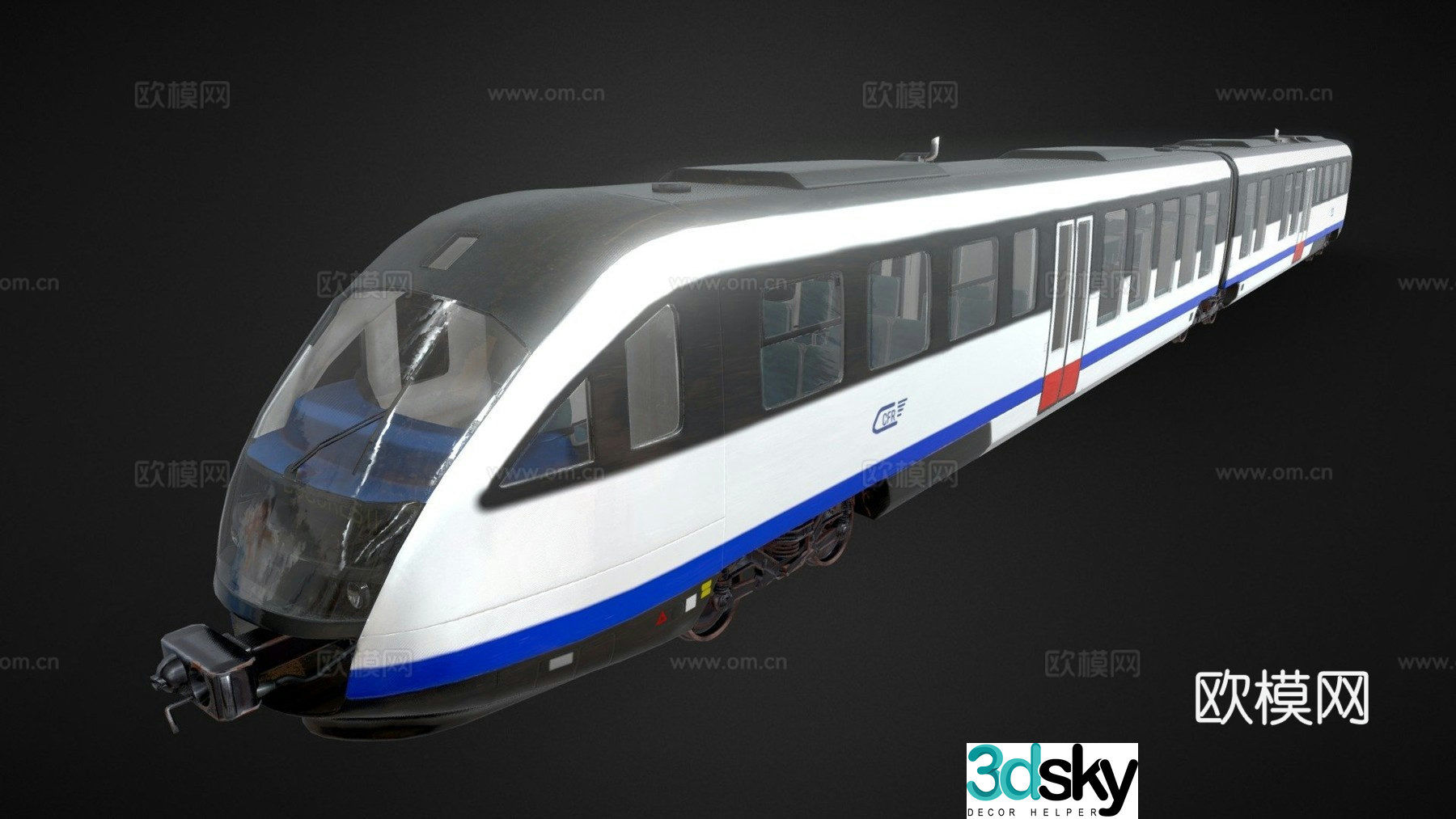 High-speed train train 3d model