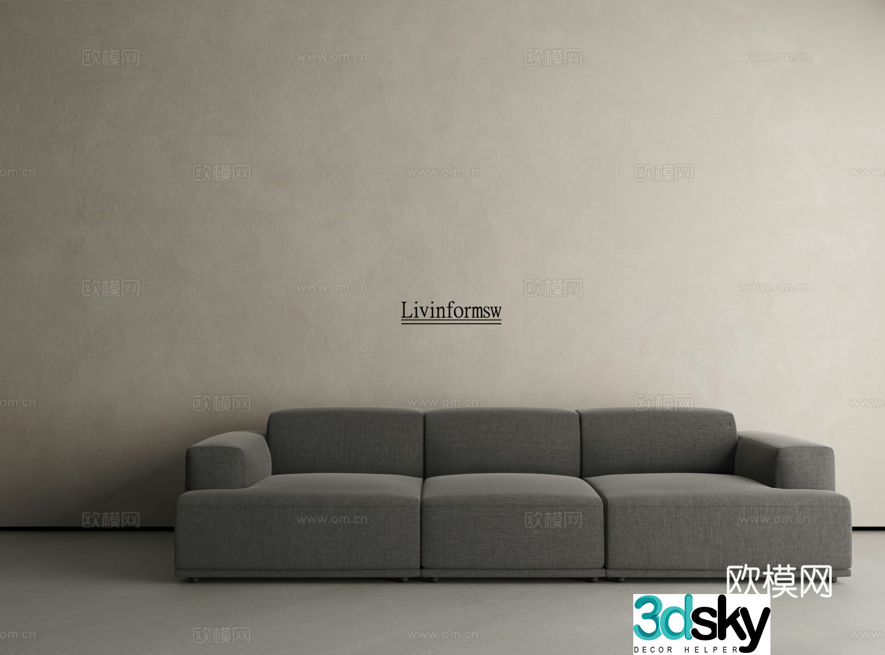 Livinforms three-person sofa 3d model