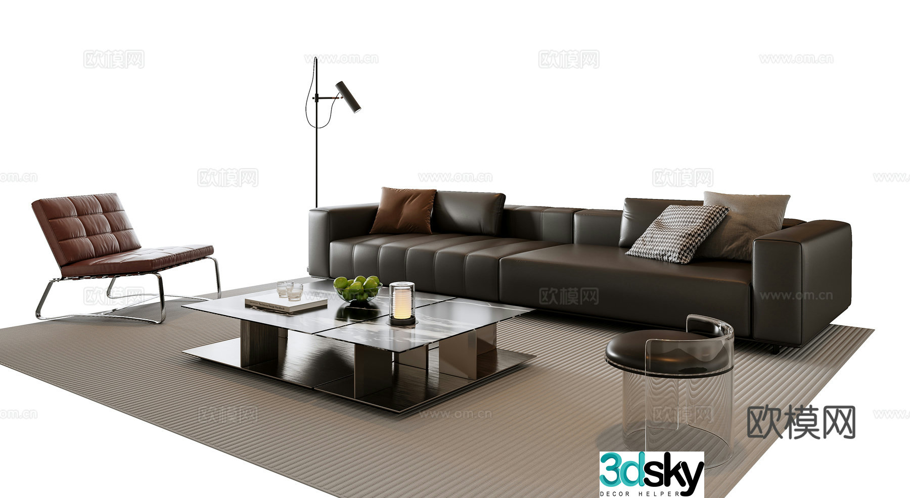 Italian combination sofa 3D model
