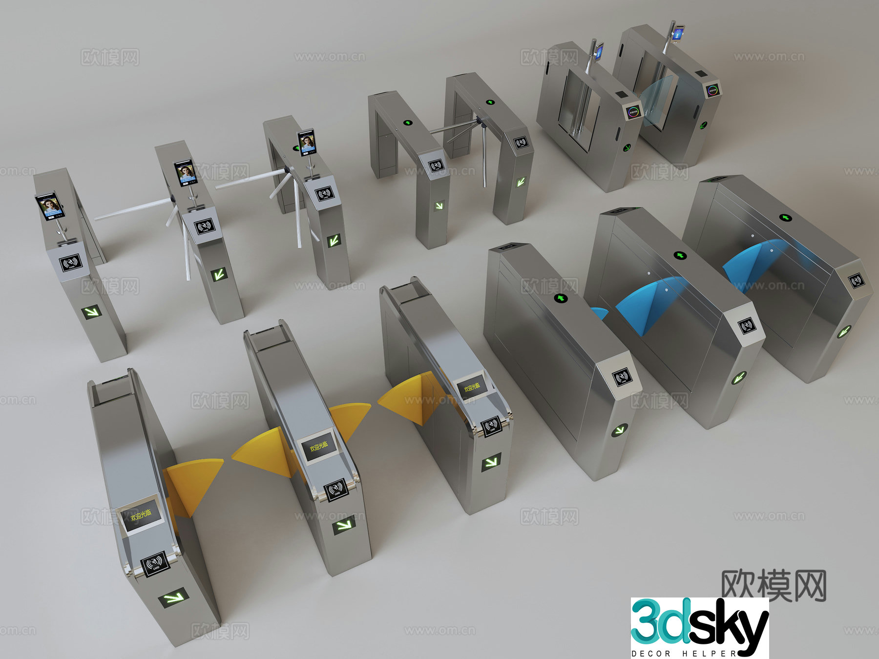 Access control machine gate machine 3d model