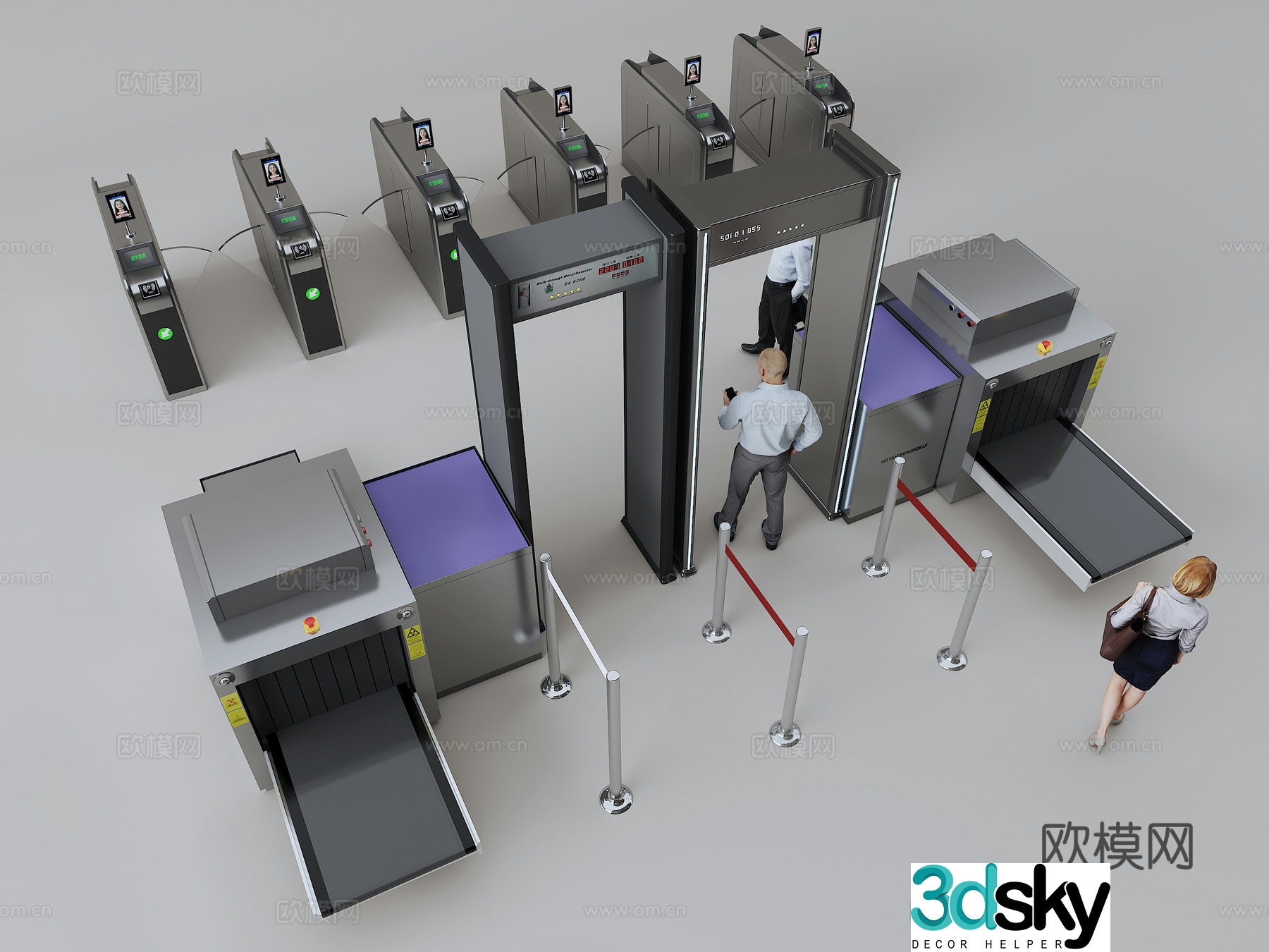 Security gate 3d model