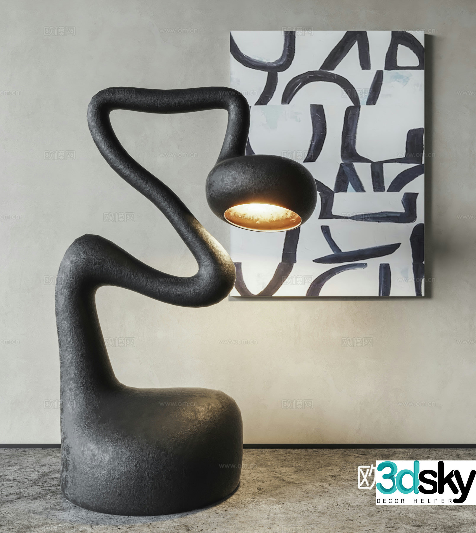 Wabi-sabi floor lamp artistic floor lamp 3d model