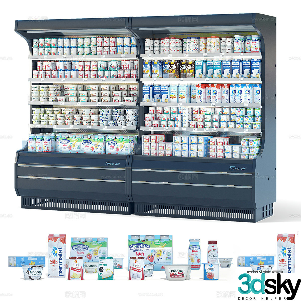 Supermarket shelves snack shelves 3d model