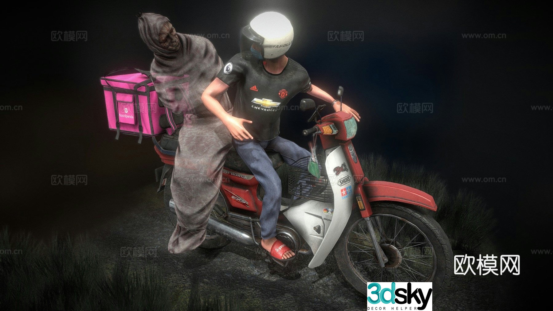 ladies motorcycle 3d model