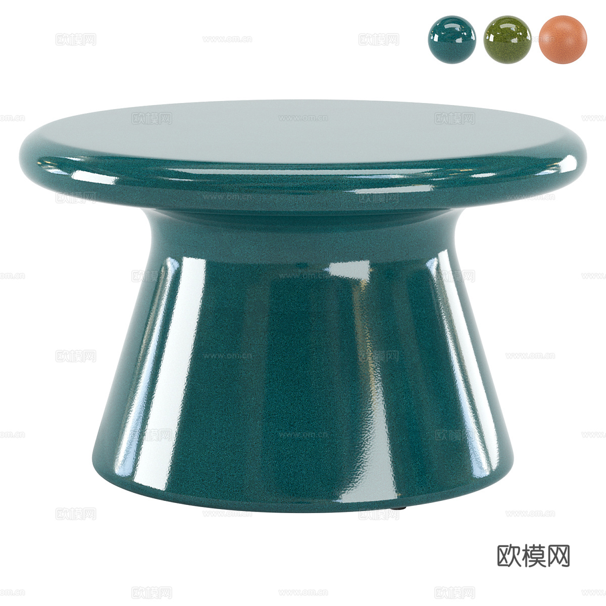 Round table and side table 3D model