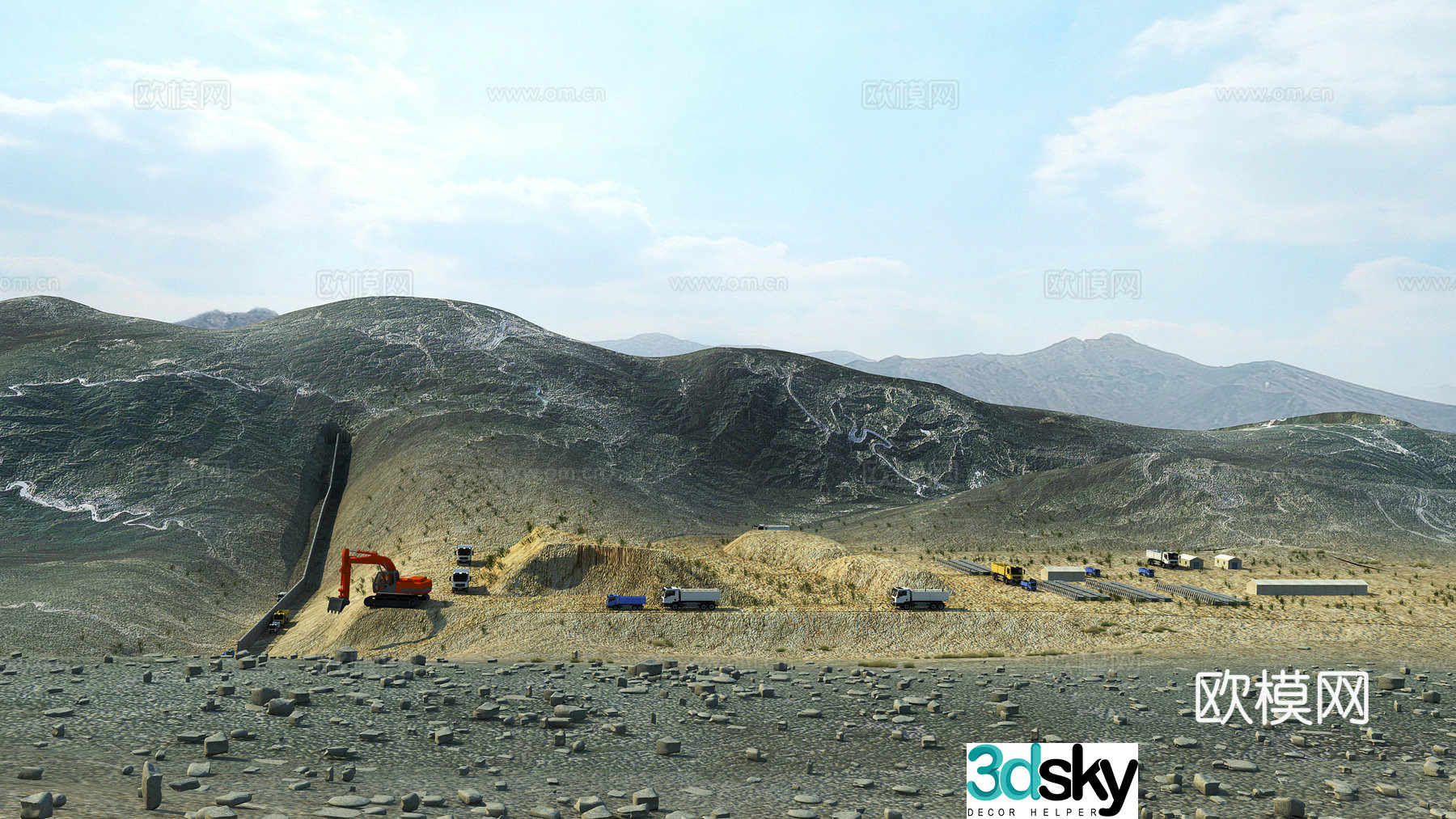 Mountains mountains mountains landscape scene 3d model