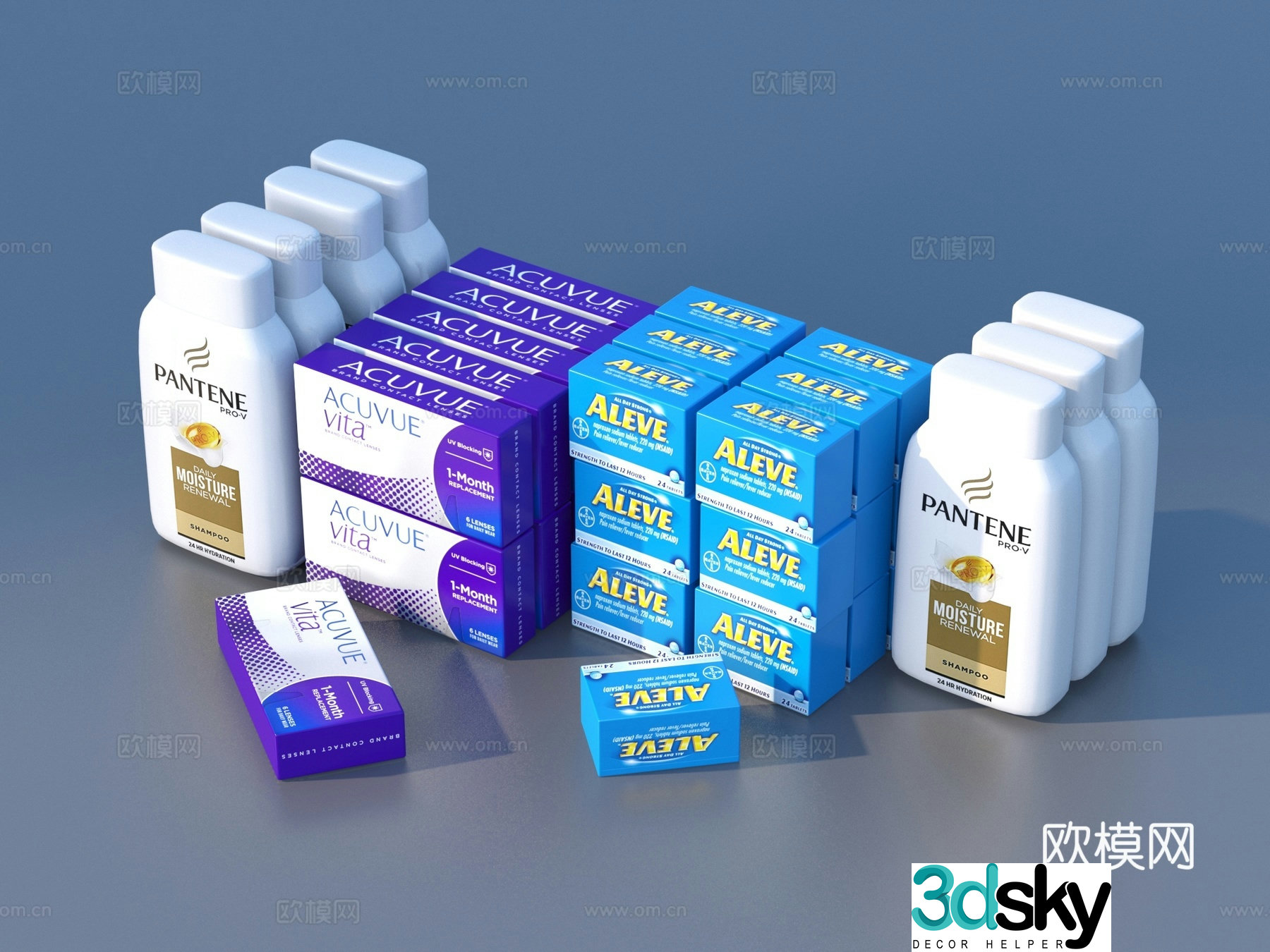 Cosmetics Shampoo Shower Wash Conditioner 3D Model