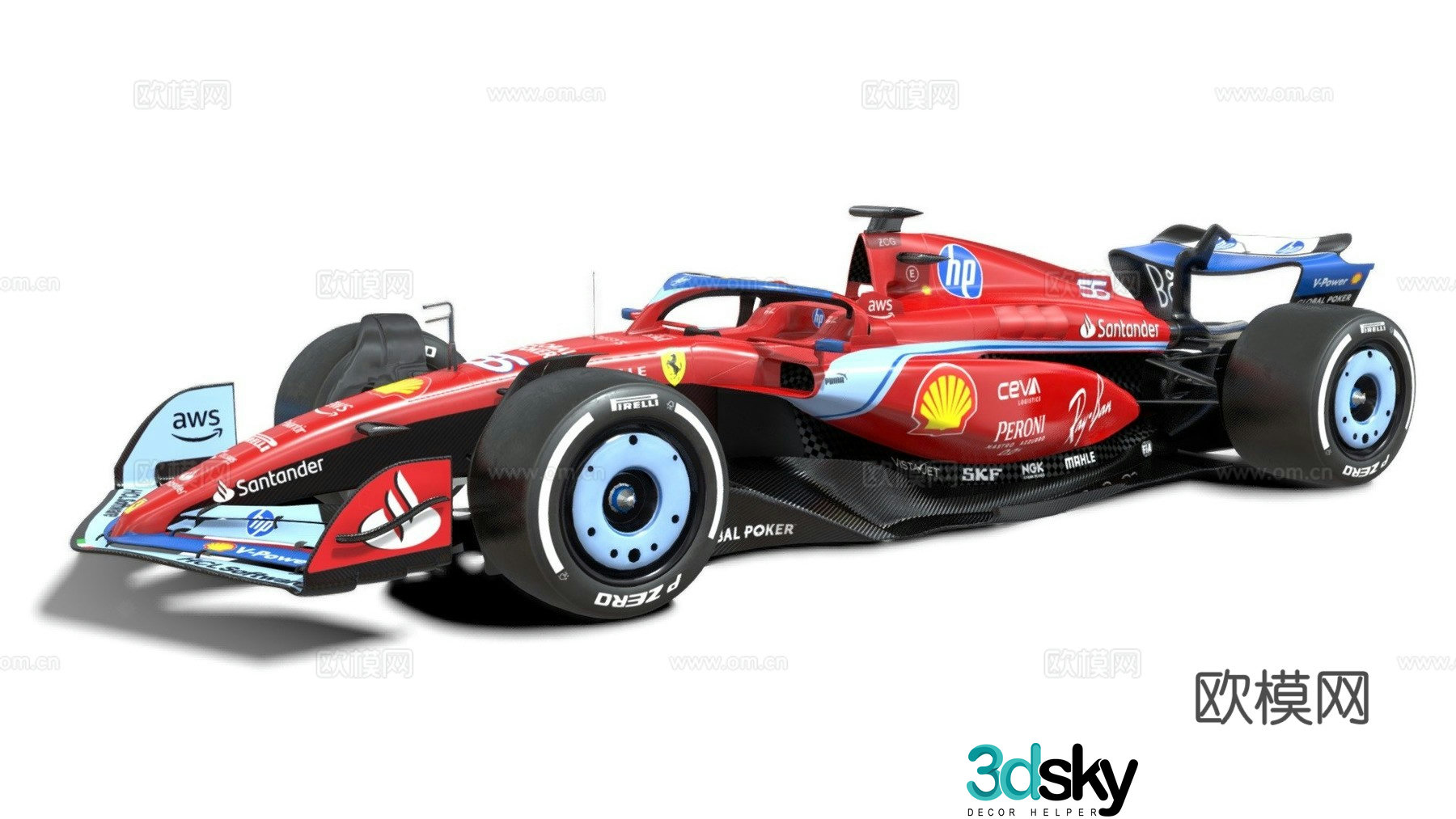 ferrari car race car 3d model