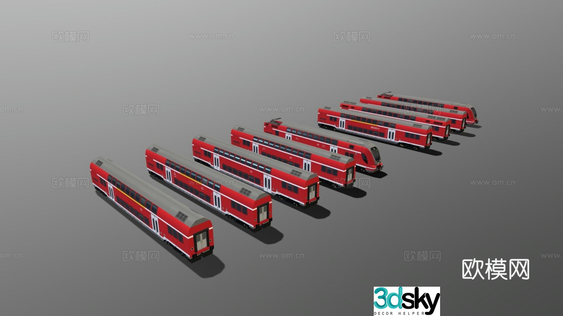 Subway urban rail intercity train 3d model