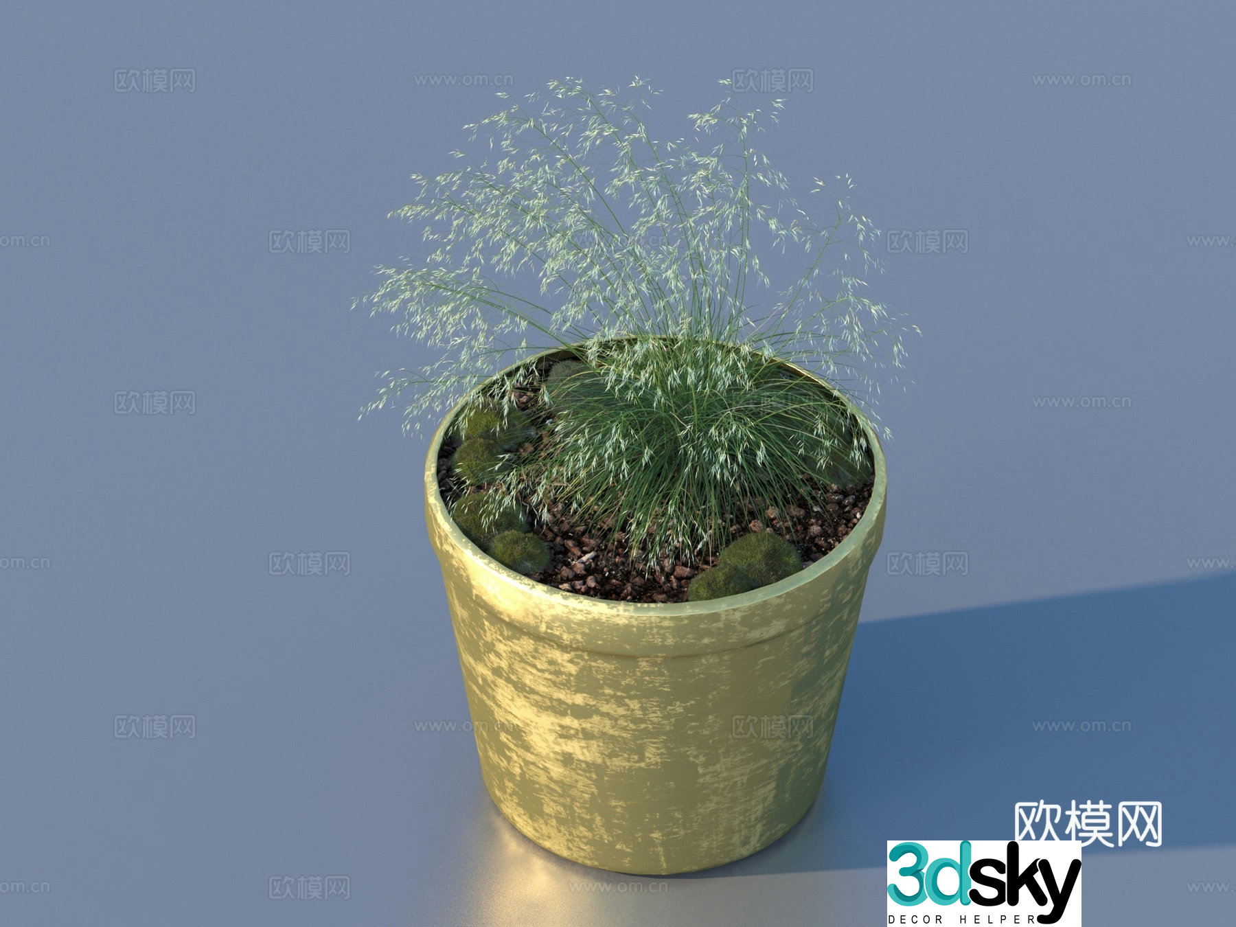 flowerpot potted plant green plant plant 3d model