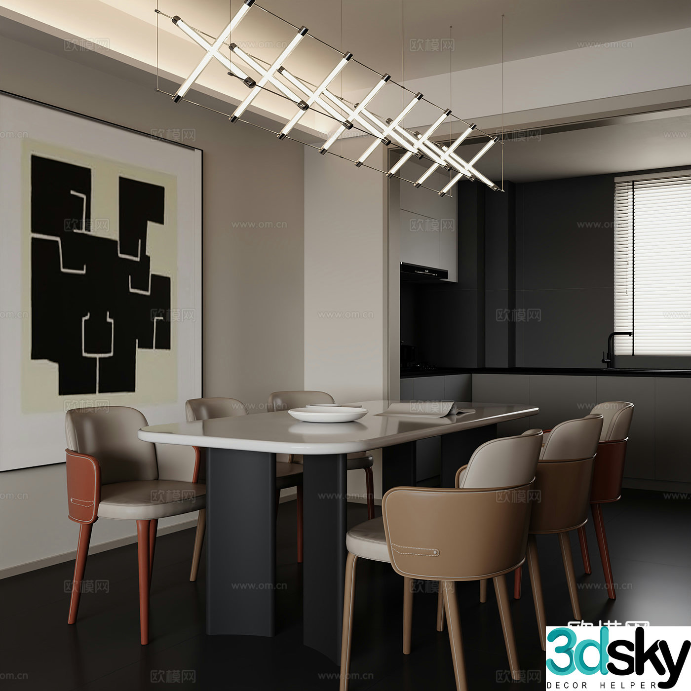 Modern restaurant 3d model