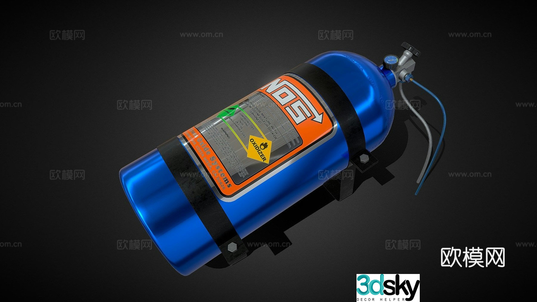 Industrial equipment aluminum poison gas bottle 3d model