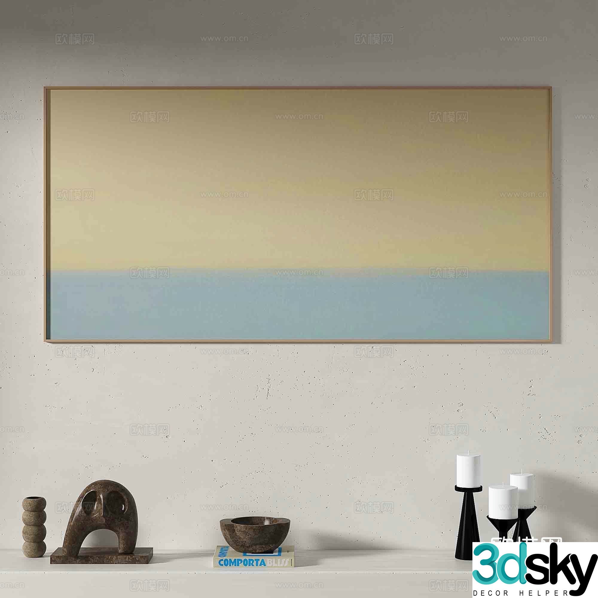 Modern abstract painting decorative painting 3d model