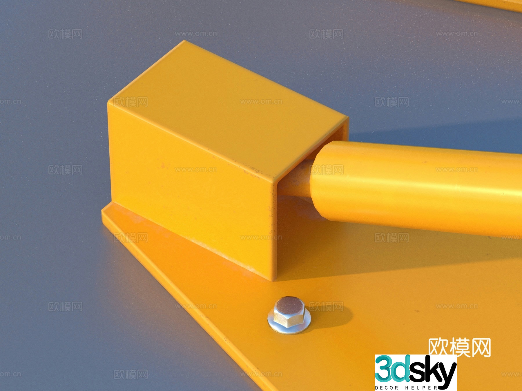 Car parking space lock 3d model