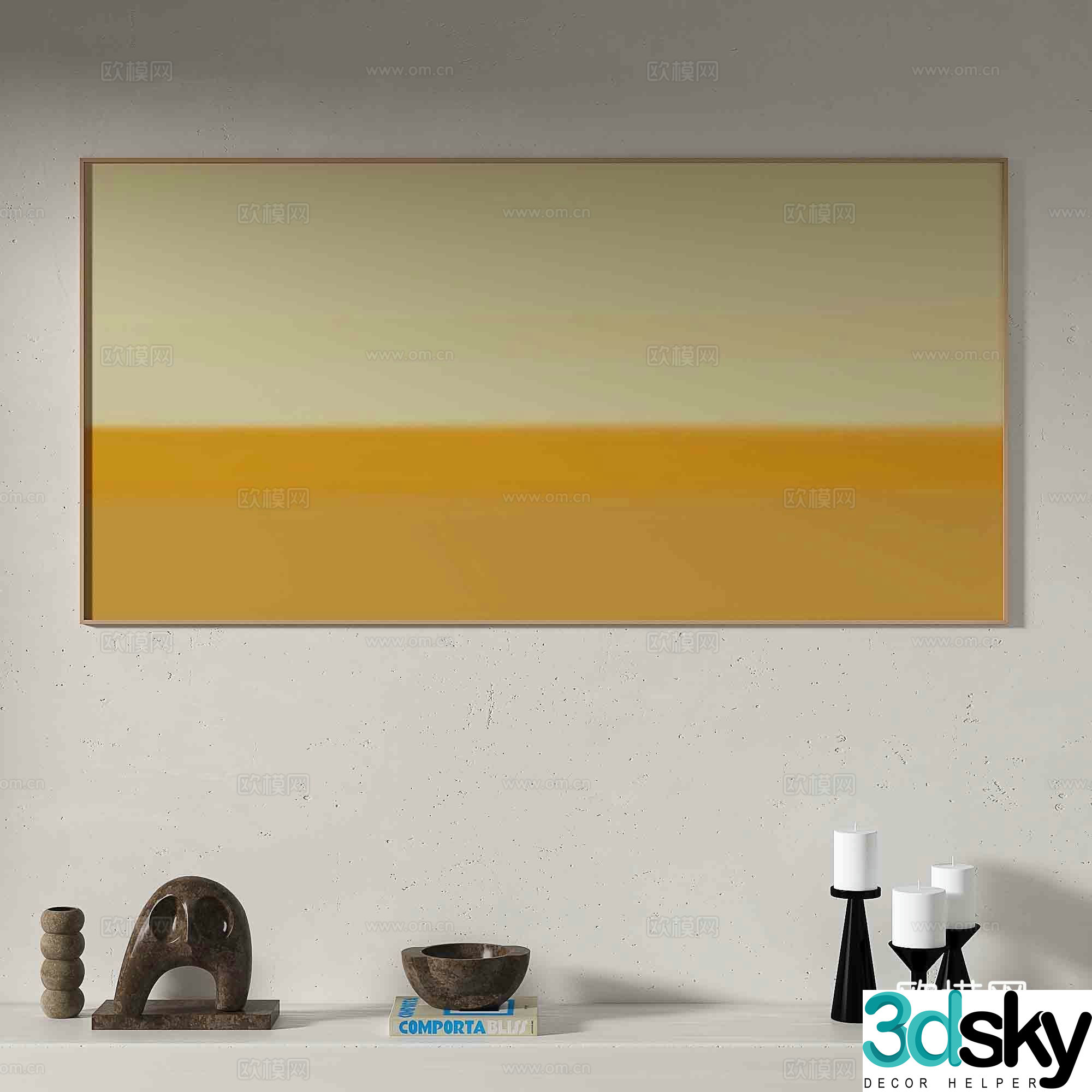 Modern abstract painting Decorative painting 3d model