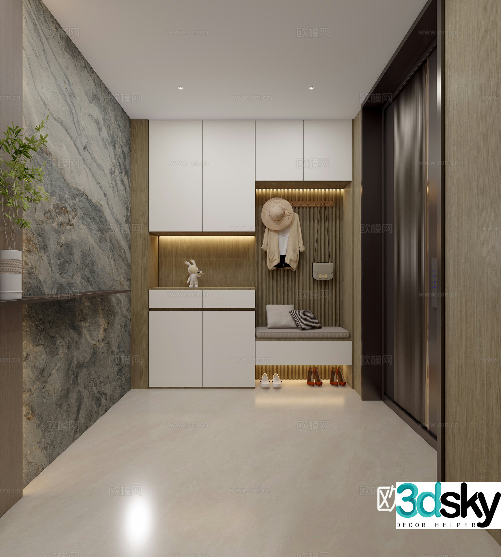 Entrance decorative entrance aisle 3D model
