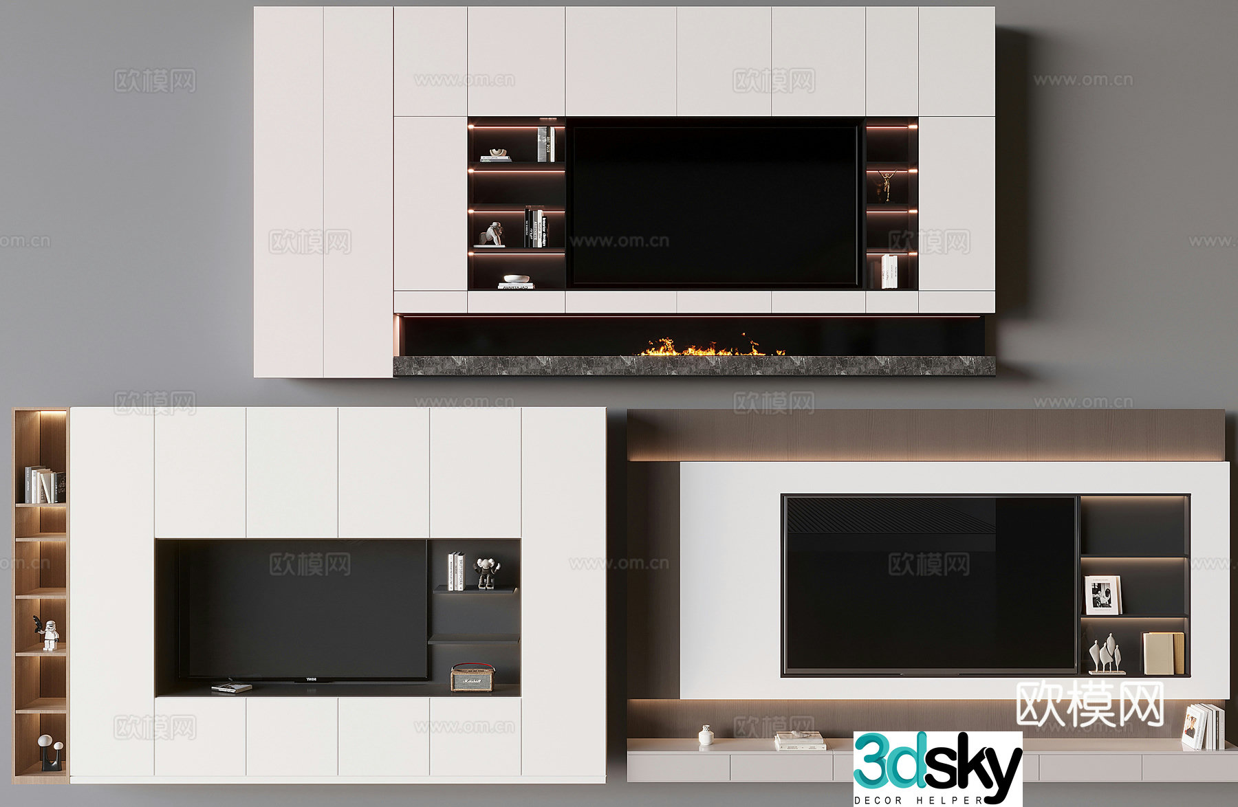 TV background wall 3d model