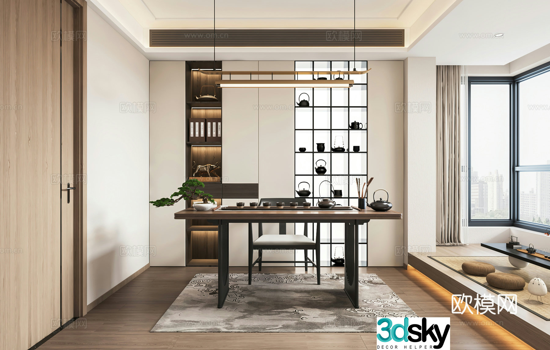 New Chinese tea room 3d model