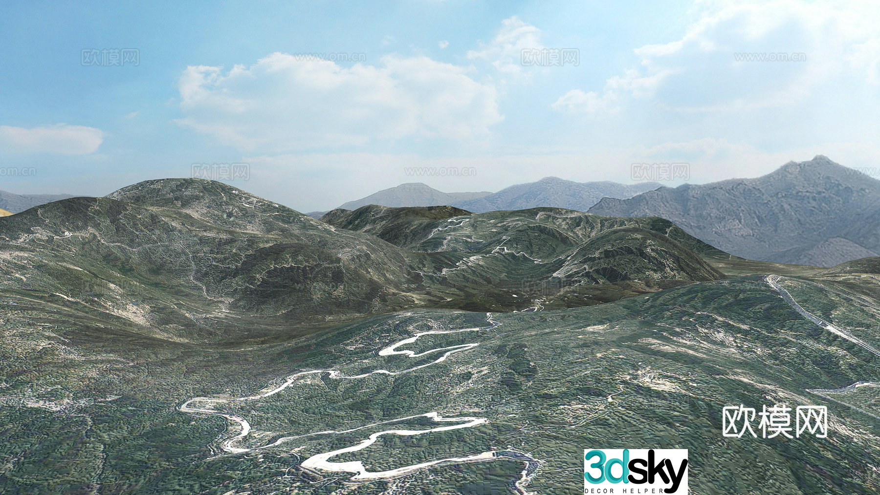 modern mountain mountain 3d model