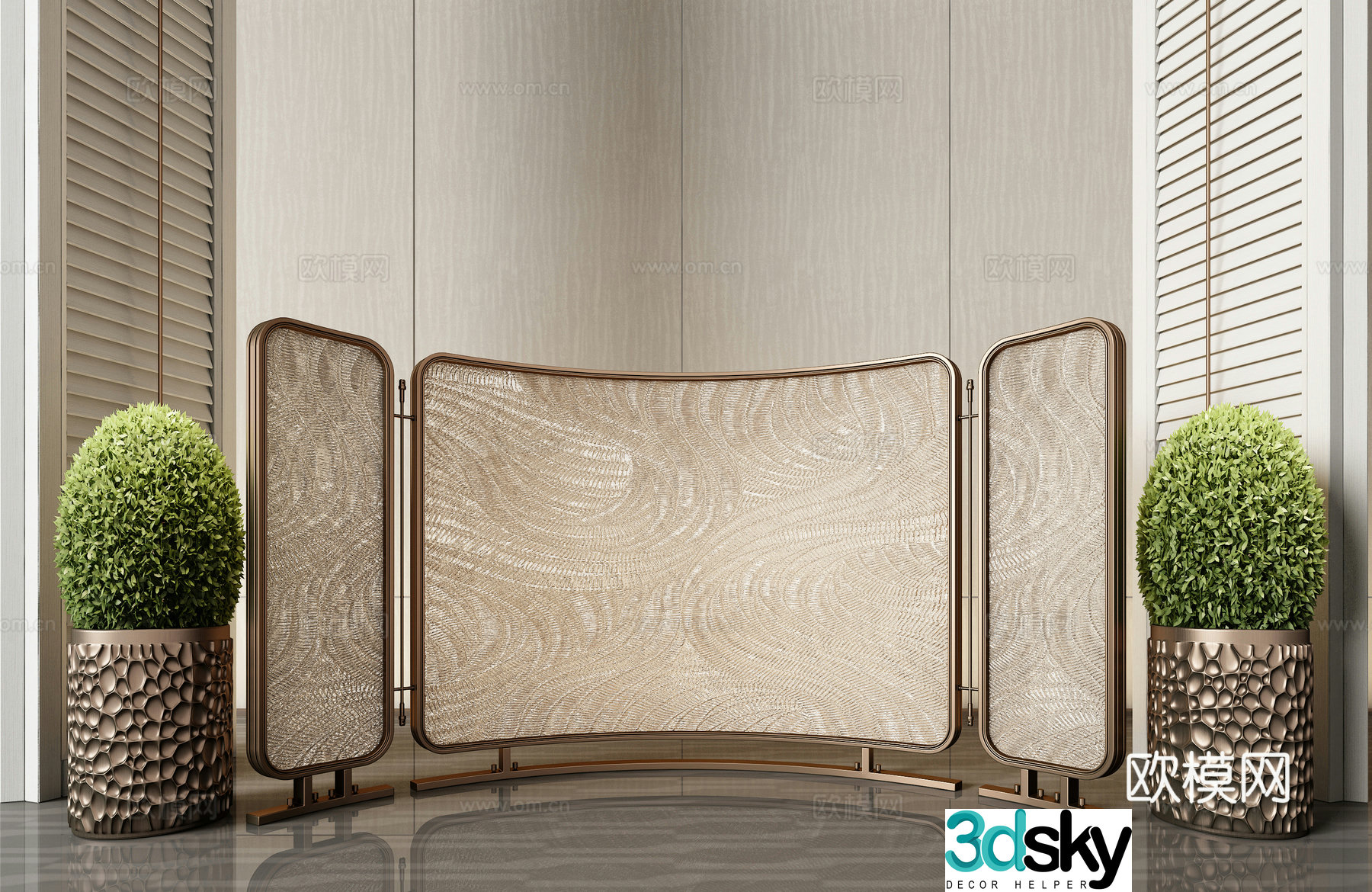 Light luxury glass screen 3d model