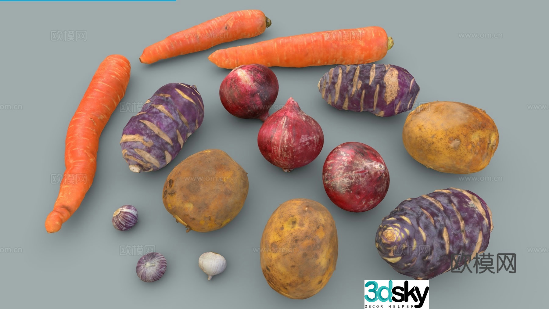 Vegetable potato carrot 3D model