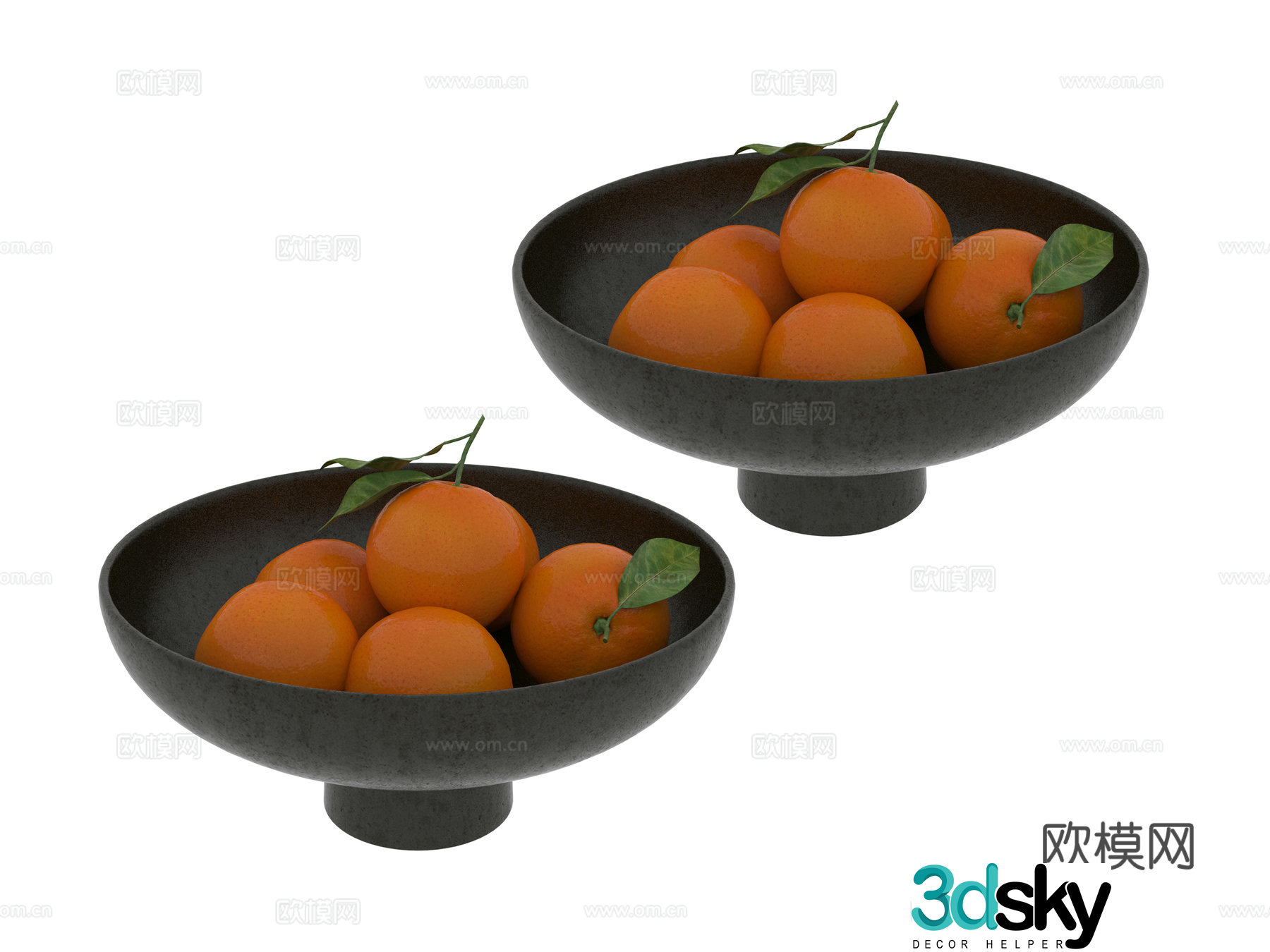 Fruit orange fruit plate 3d model