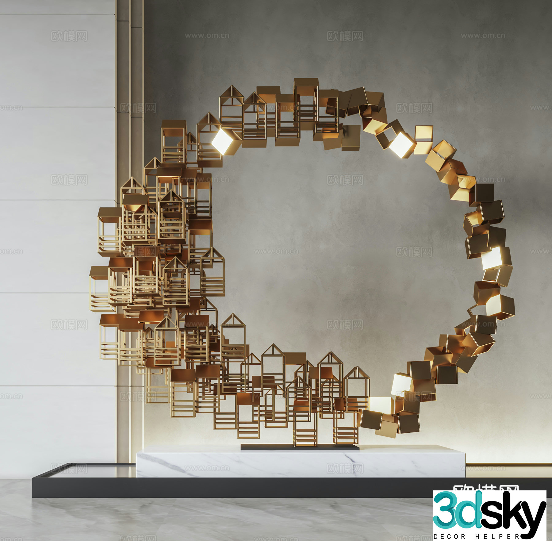 Abstract Sculpture Lobby Sculpture Art Ornament 3D Model
